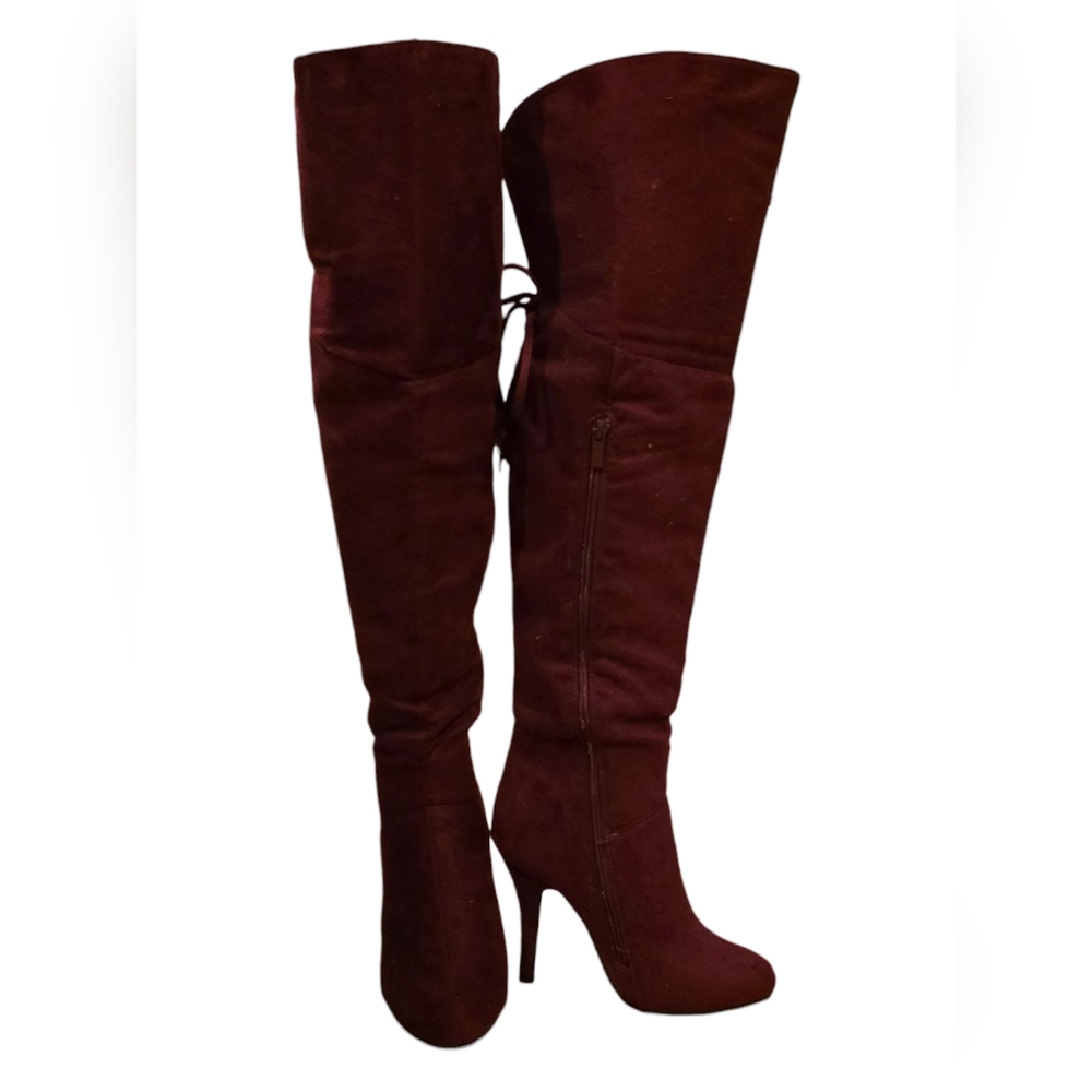 Forever - High Boot Heels - Scarlett - Size 6 1/2 - Zipper & Laces
